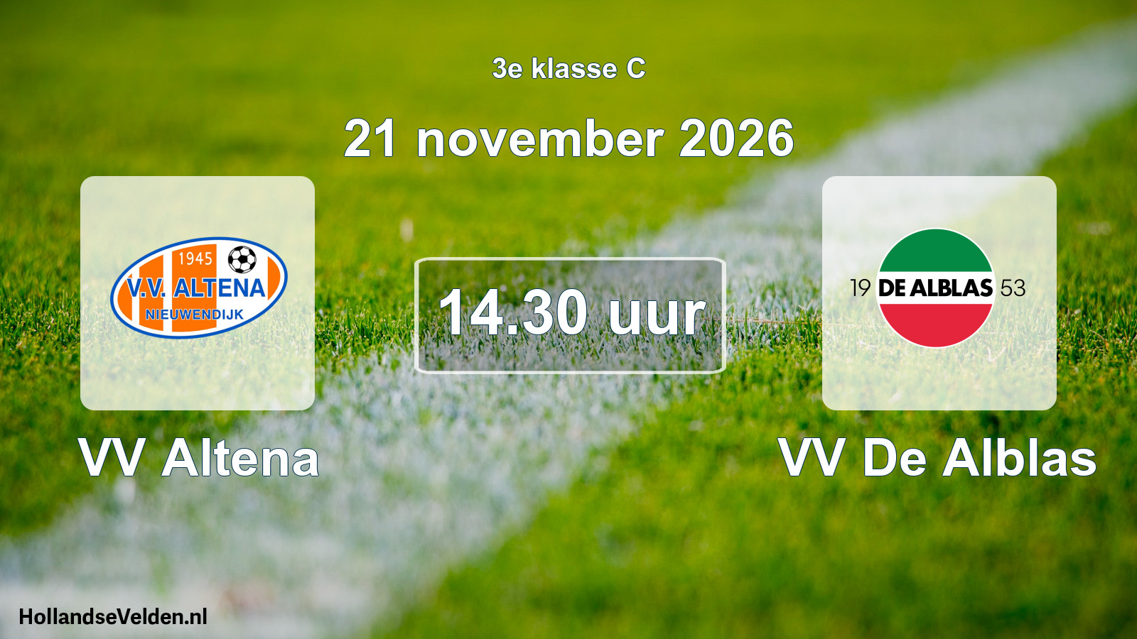 Geplande wedstrijd: VV Altena - VV De Alblas (21 november 2026)