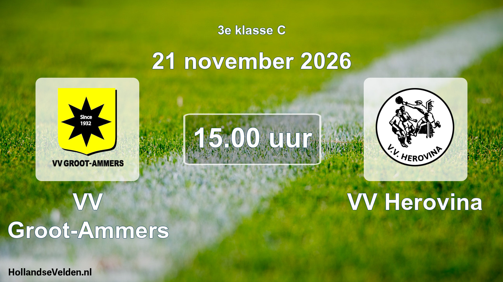 Geplande wedstrijd: VV Groot-Ammers - VV Herovina (21 november 2026)