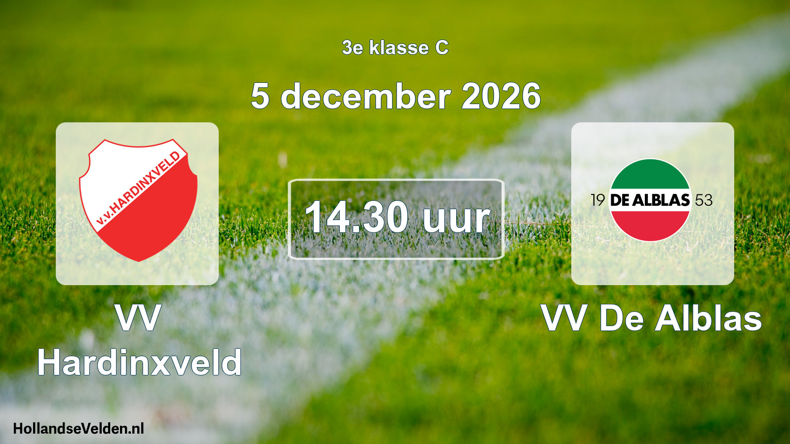 Geplande wedstrijd: VV Hardinxveld - VV De Alblas (5 december 2026)