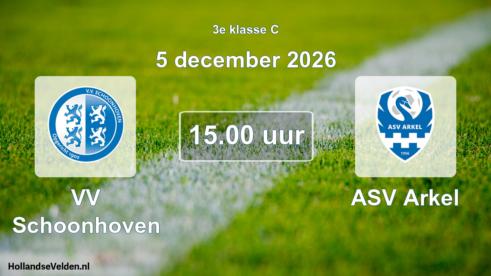 Geplande wedstrijd: VV Schoonhoven - ASV Arkel (5 december 2026)