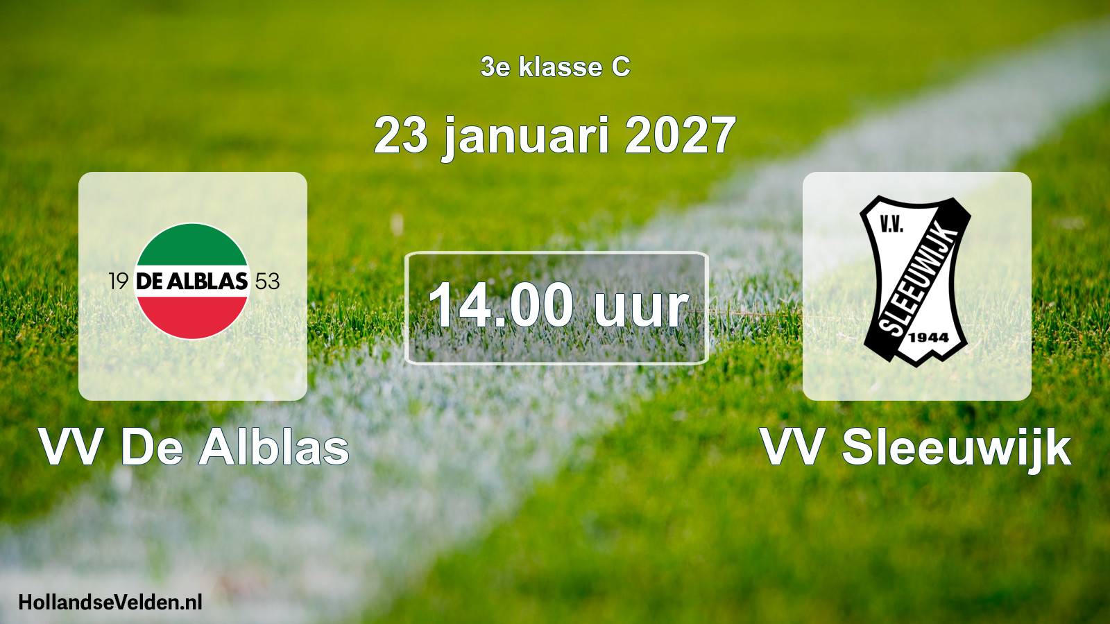Geplande wedstrijd: VV De Alblas - VV Sleeuwijk (23 januari 2027)