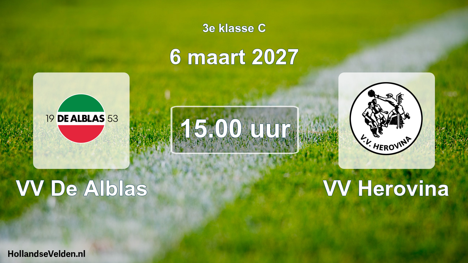 Geplande wedstrijd: VV De Alblas - VV Herovina (6 maart 2027)