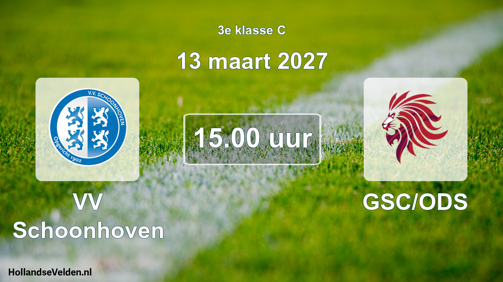 Geplande wedstrijd: VV Schoonhoven - GSC/ODS (13 maart 2027)