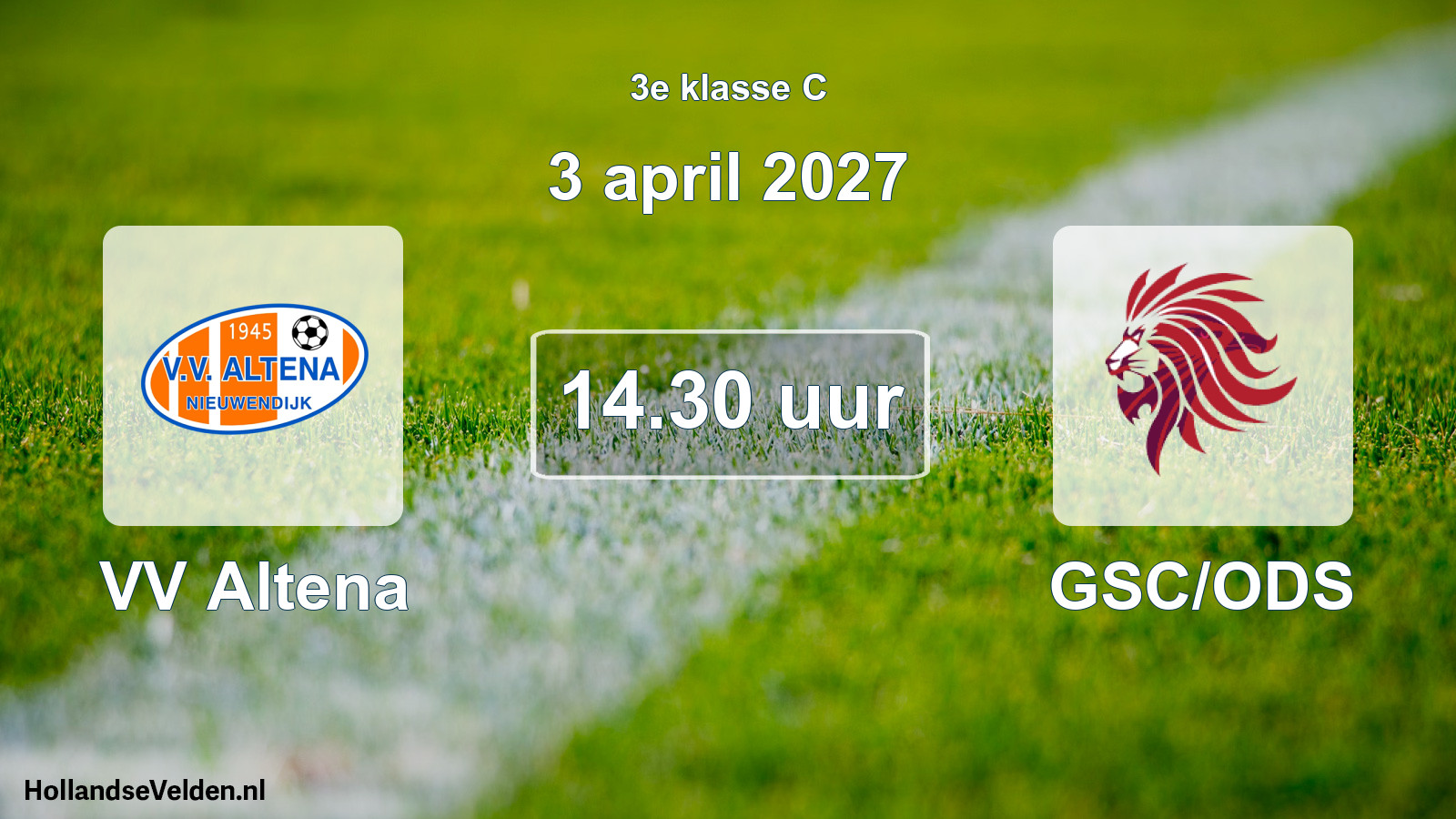 Geplande wedstrijd: VV Altena - GSC/ODS (3 april 2027)