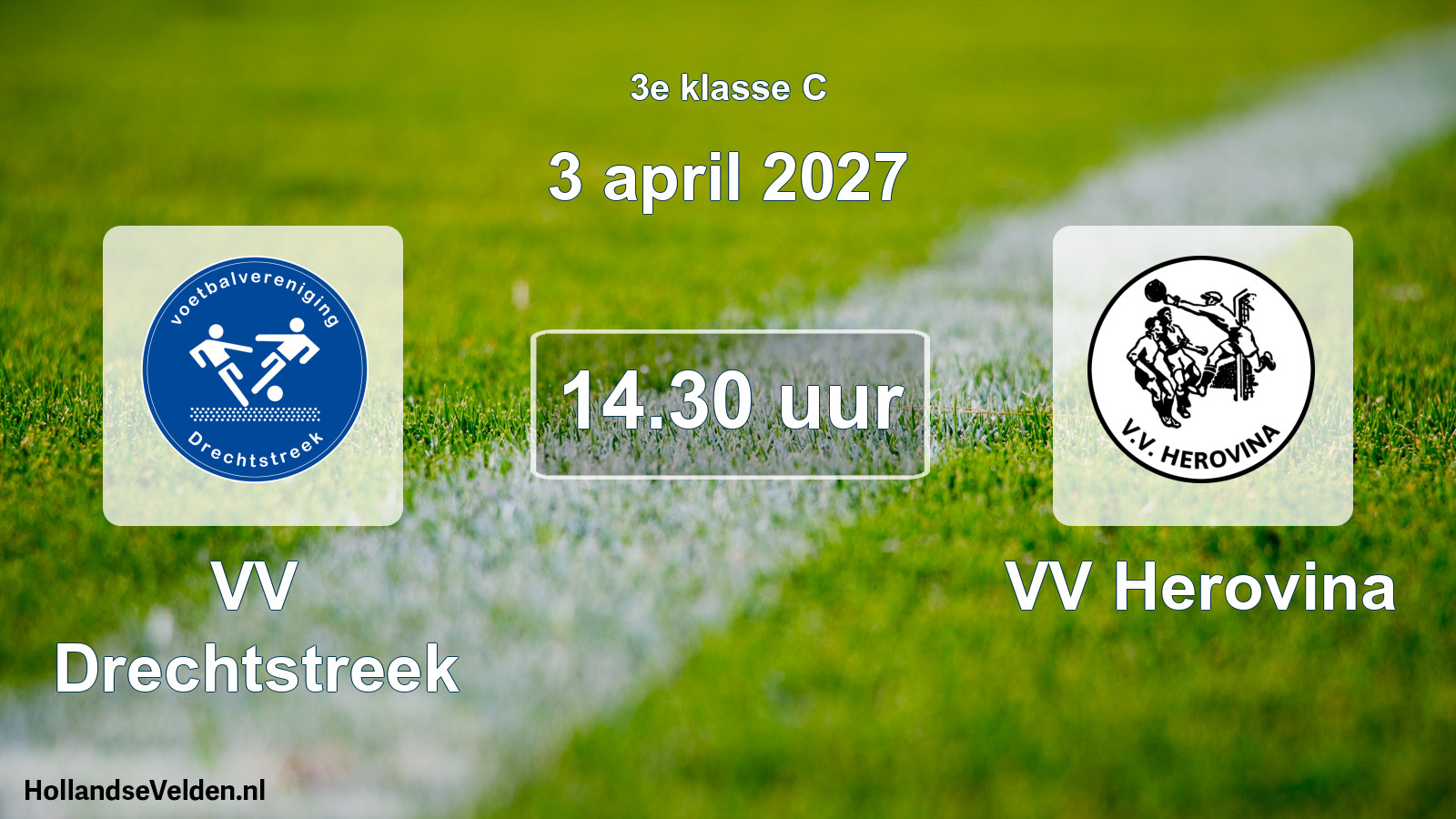 Geplande wedstrijd: VV Drechtstreek - VV Herovina (3 april 2027)