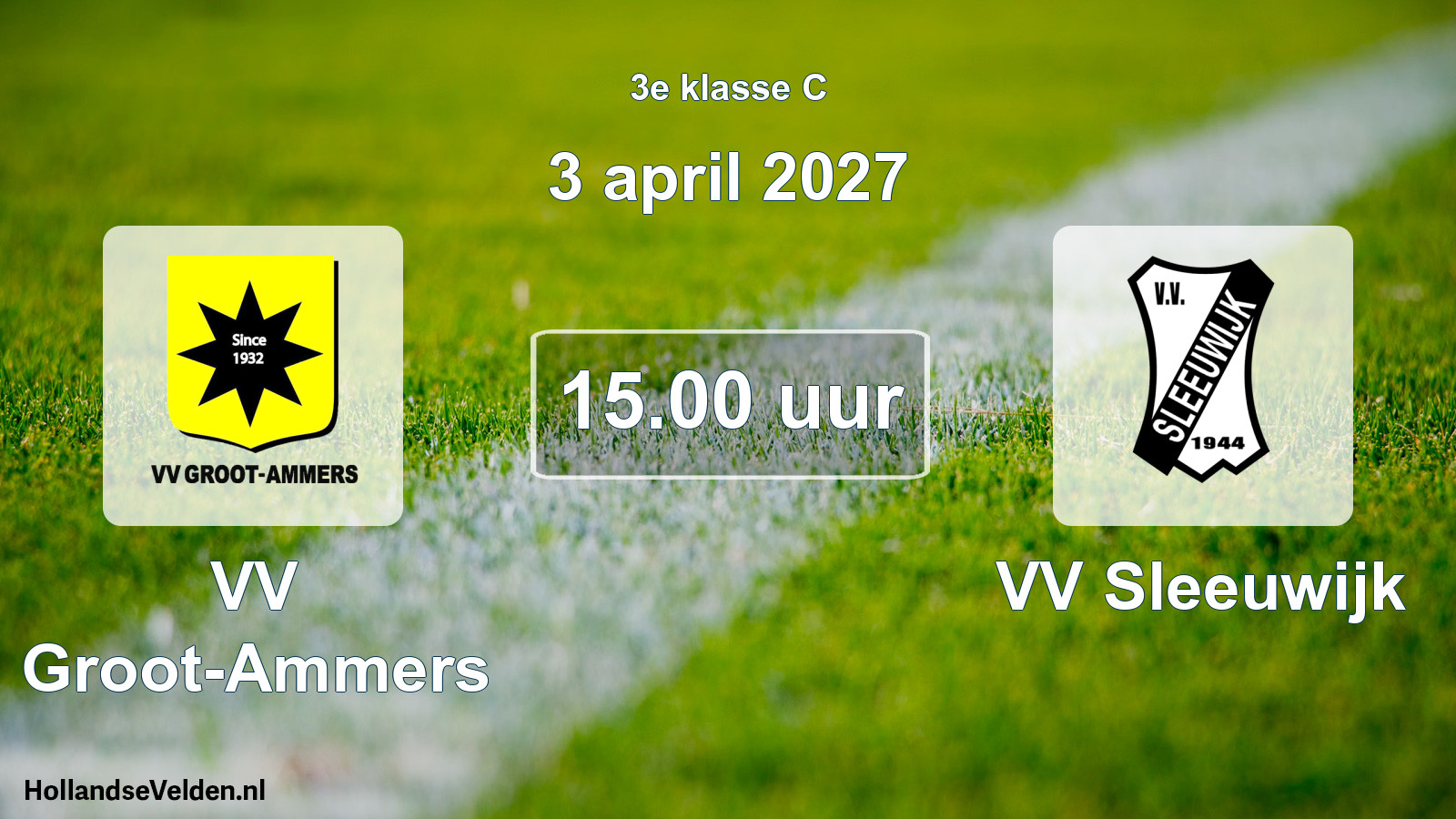 Geplande wedstrijd: VV Groot-Ammers - VV Sleeuwijk (3 april 2027)
