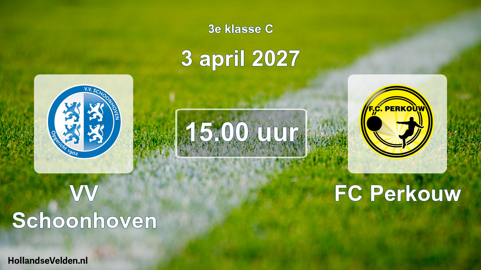 Geplande wedstrijd: VV Schoonhoven - FC Perkouw (3 april 2027)
