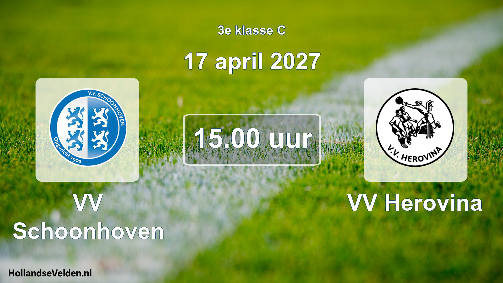 Geplande wedstrijd: VV Schoonhoven - VV Herovina (17 april 2027)