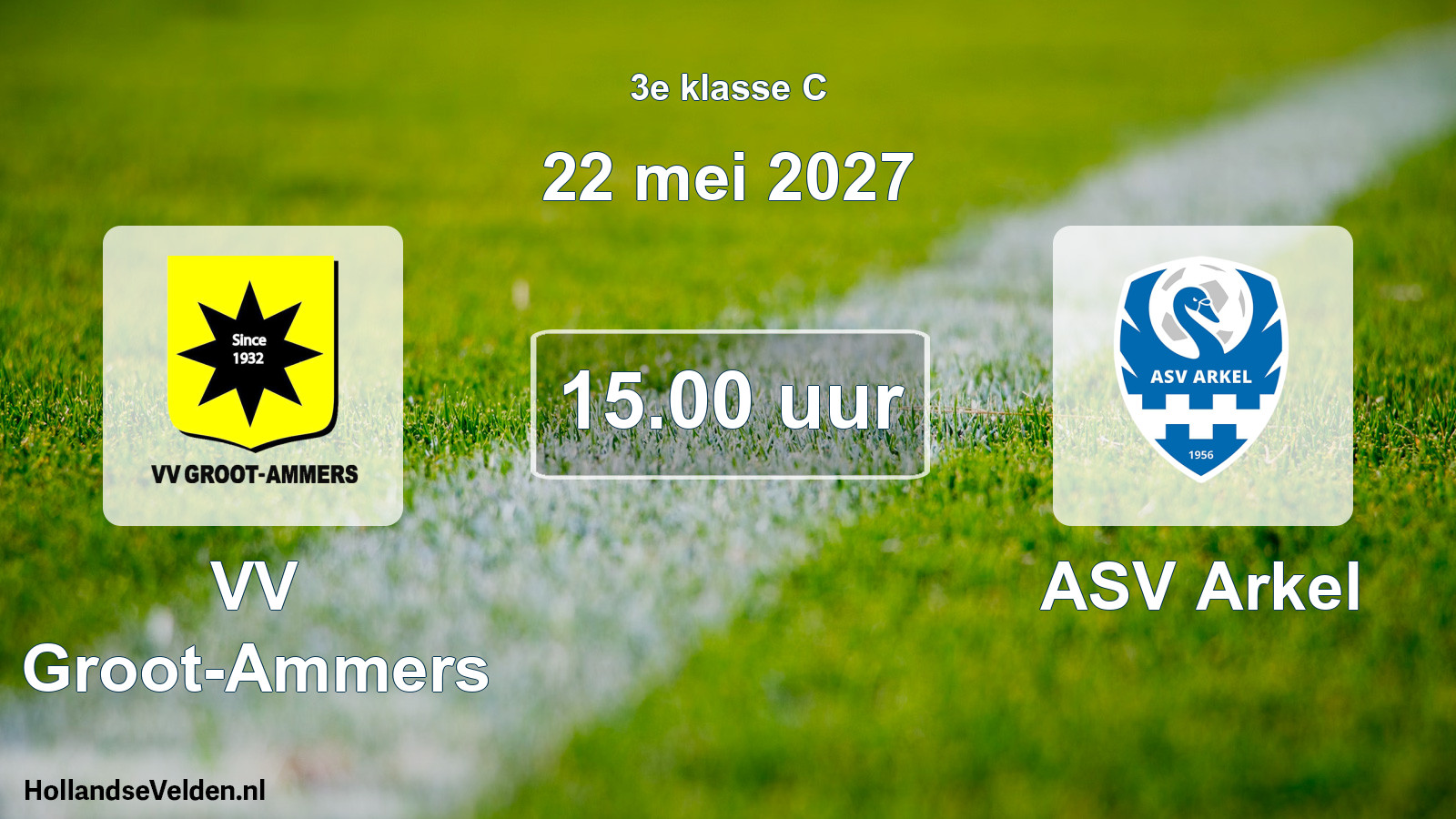 Geplande wedstrijd: VV Groot-Ammers - ASV Arkel (22 mei 2027)