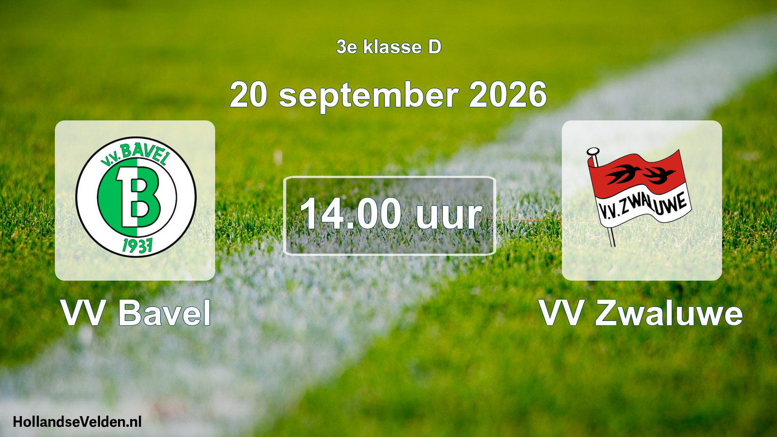 Geplande wedstrijd: VV Bavel - VV Zwaluwe (20 september 2026)
