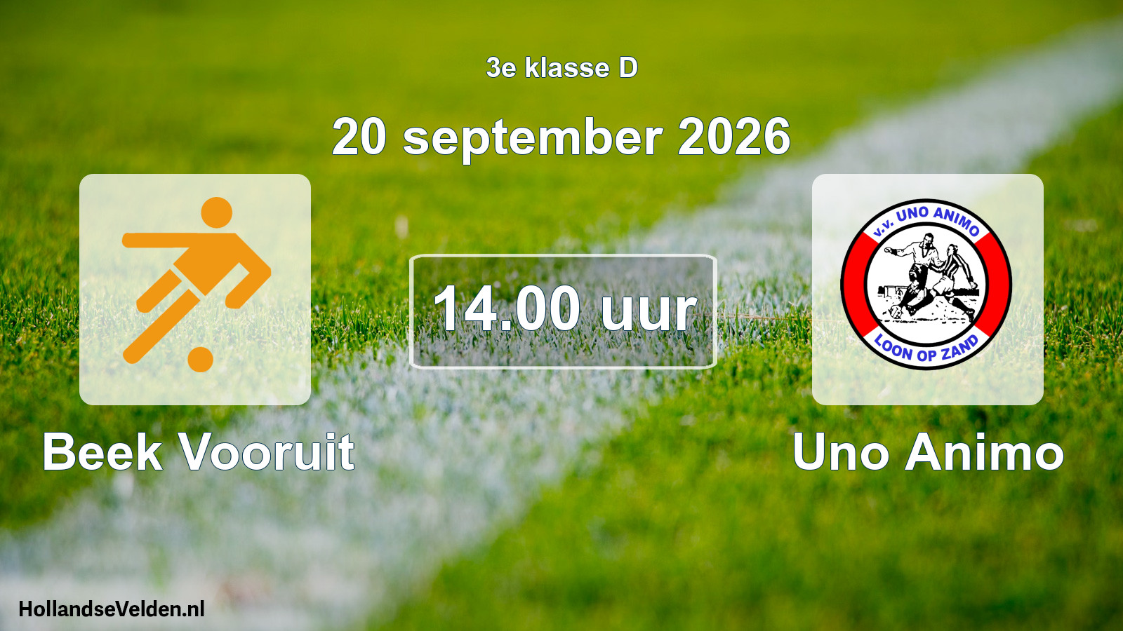 Geplande wedstrijd: Beek Vooruit - Uno Animo (20 september 2026)
