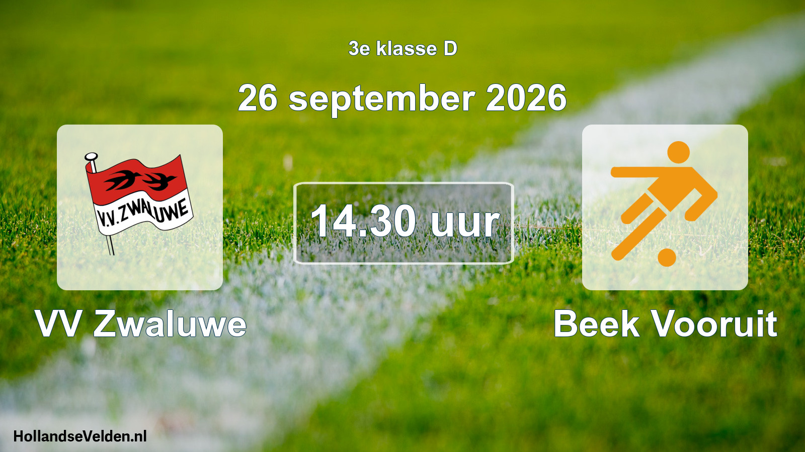 Geplande wedstrijd: VV Zwaluwe - Beek Vooruit (26 september 2026)