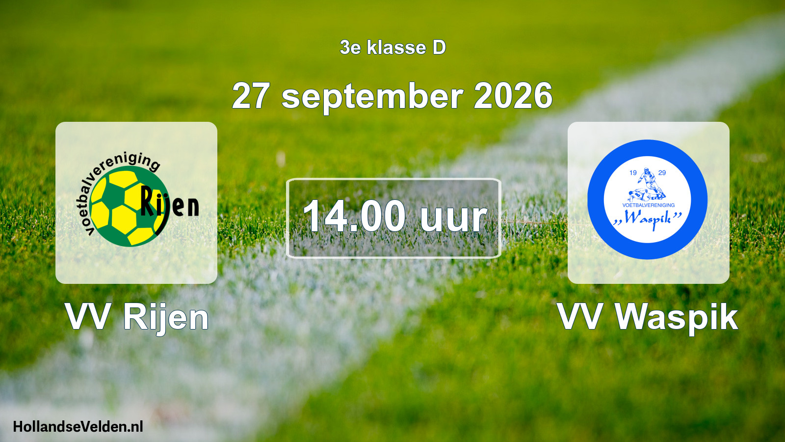Geplande wedstrijd: VV Rijen - VV Waspik (27 september 2026)