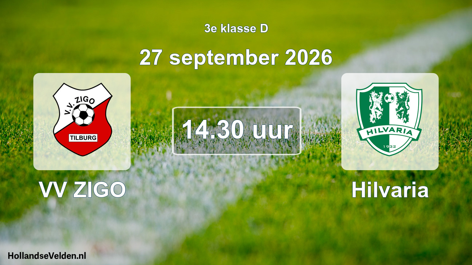 Geplande wedstrijd: VV ZIGO - Hilvaria (27 september 2026)