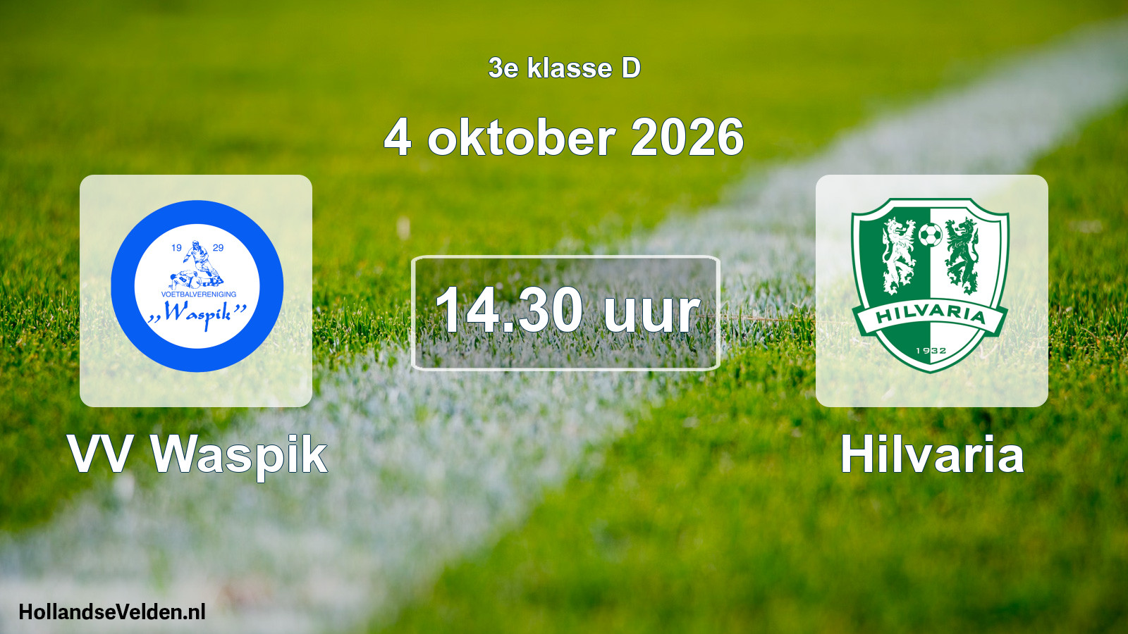 Geplande wedstrijd: VV Waspik - Hilvaria (4 oktober 2026)