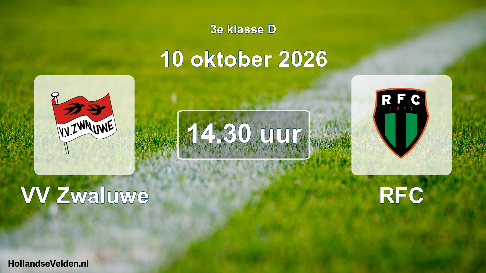 Geplande wedstrijd: VV Zwaluwe - RFC (10 oktober 2026)