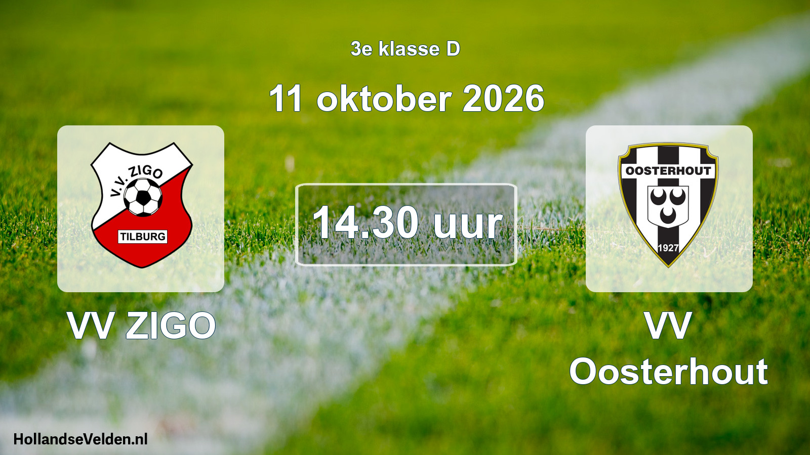 Geplande wedstrijd: VV ZIGO - VV Oosterhout (11 oktober 2026)