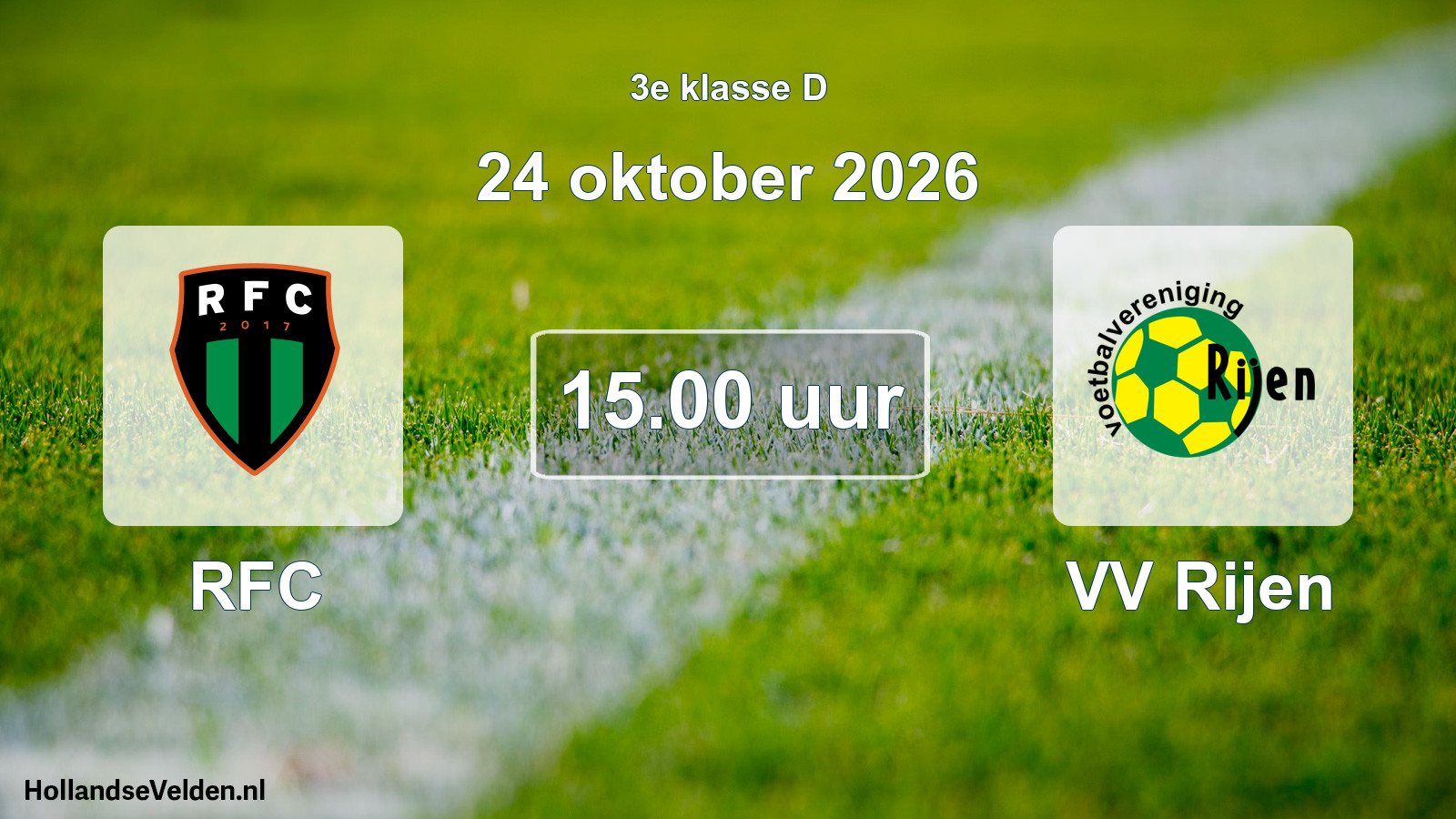 Geplande wedstrijd: RFC - VV Rijen (24 oktober 2026)