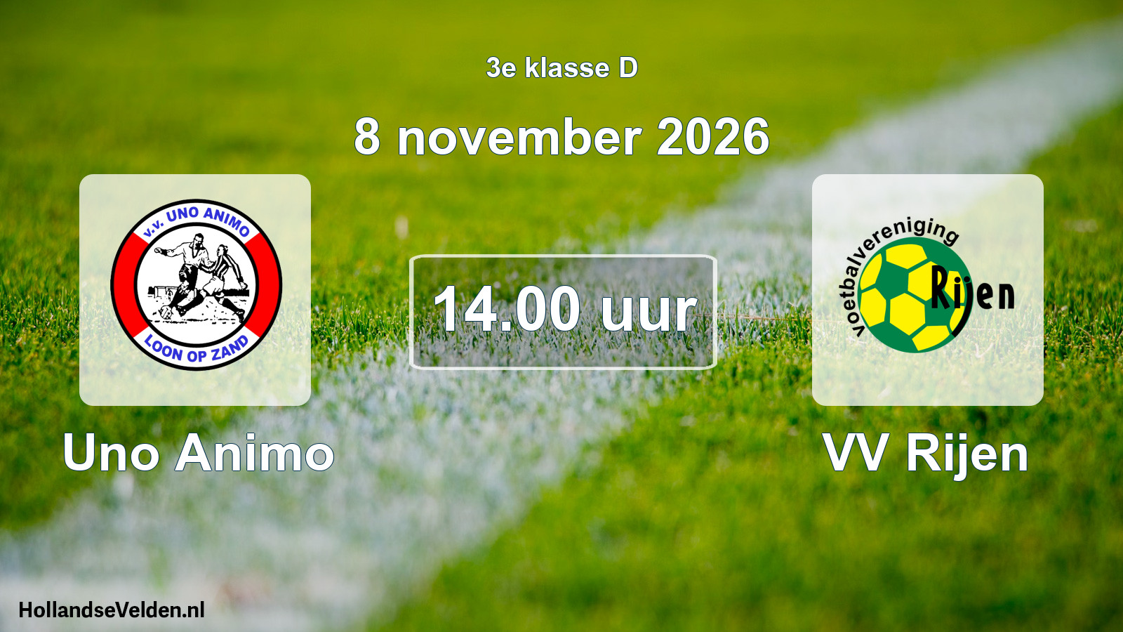 Geplande wedstrijd: Uno Animo - VV Rijen (8 november 2026)