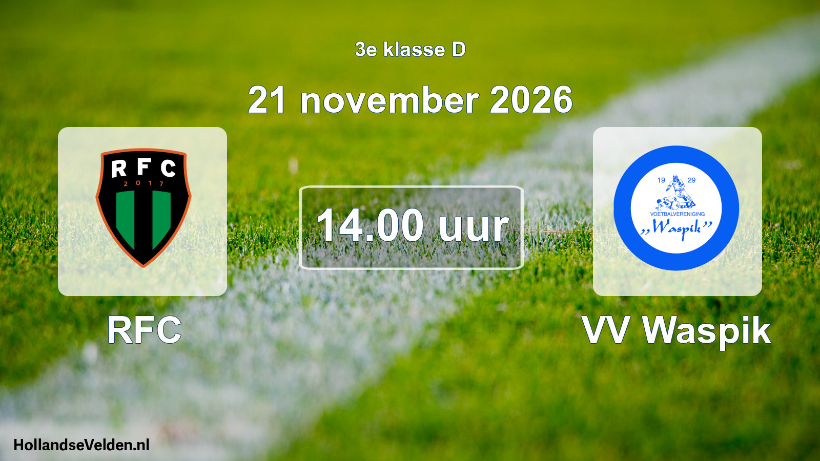 Geplande wedstrijd: RFC - VV Waspik (21 november 2026)