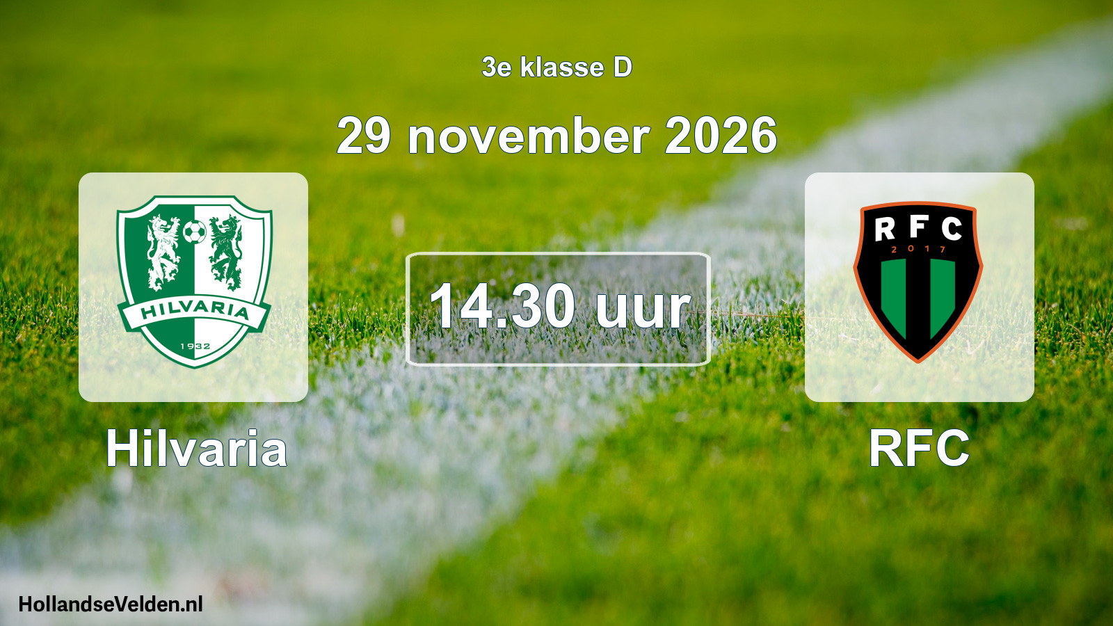 Geplande wedstrijd: Hilvaria - RFC (29 november 2026)