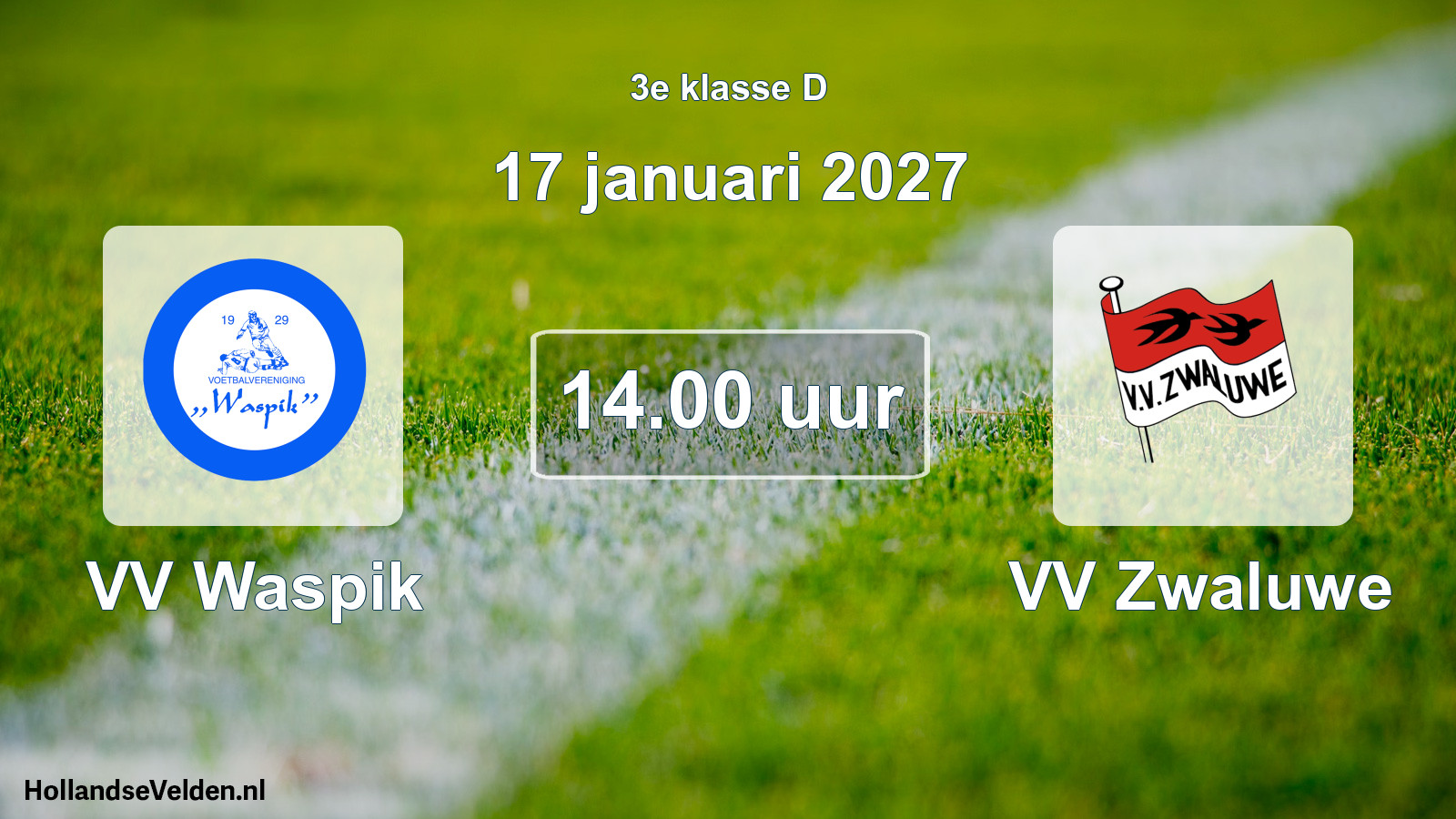 Geplande wedstrijd: VV Waspik - VV Zwaluwe (17 januari 2027)