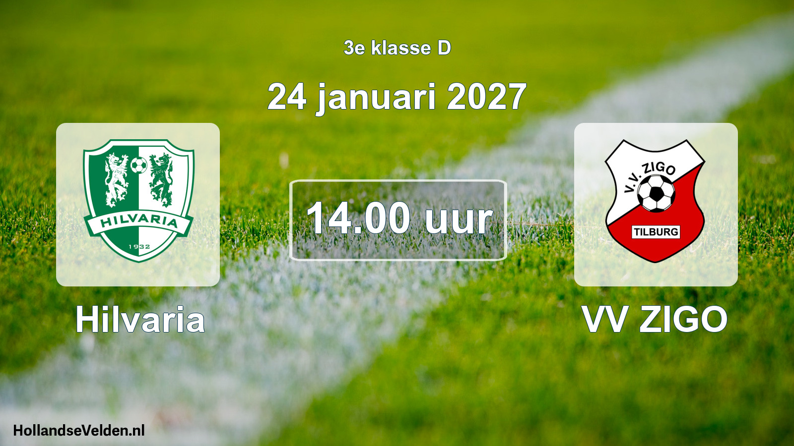 Geplande wedstrijd: Hilvaria - VV ZIGO (24 januari 2027)