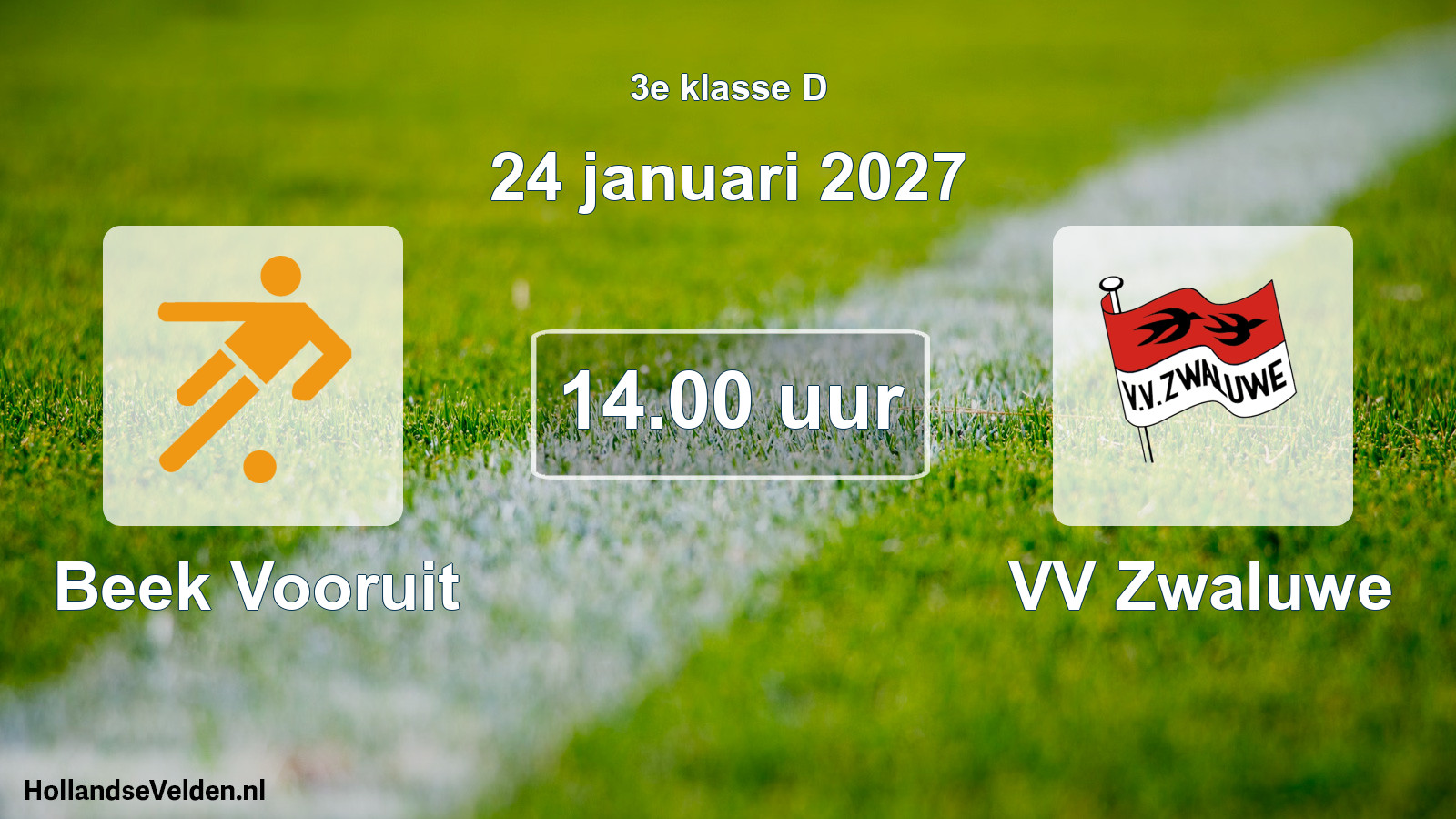 Geplande wedstrijd: Beek Vooruit - VV Zwaluwe (24 januari 2027)