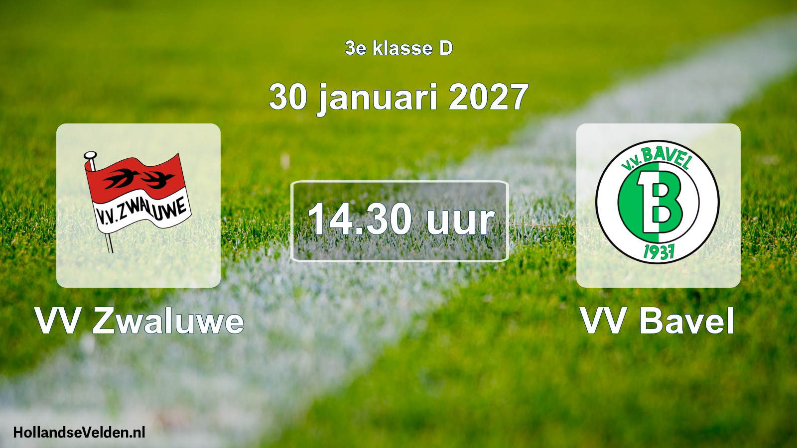 Geplande wedstrijd: VV Zwaluwe - VV Bavel (30 januari 2027)