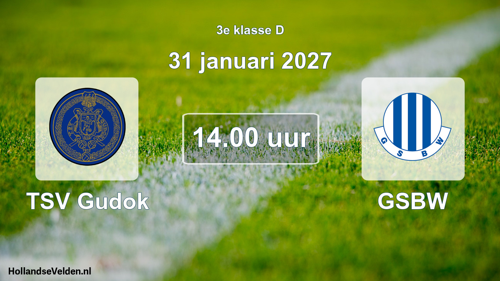 Geplande wedstrijd: TSV Gudok - GSBW (31 januari 2027)