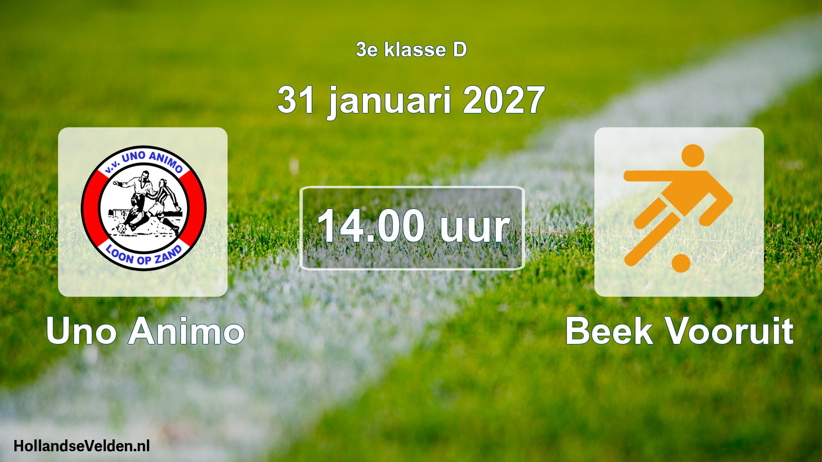 Geplande wedstrijd: Uno Animo - Beek Vooruit (31 januari 2027)