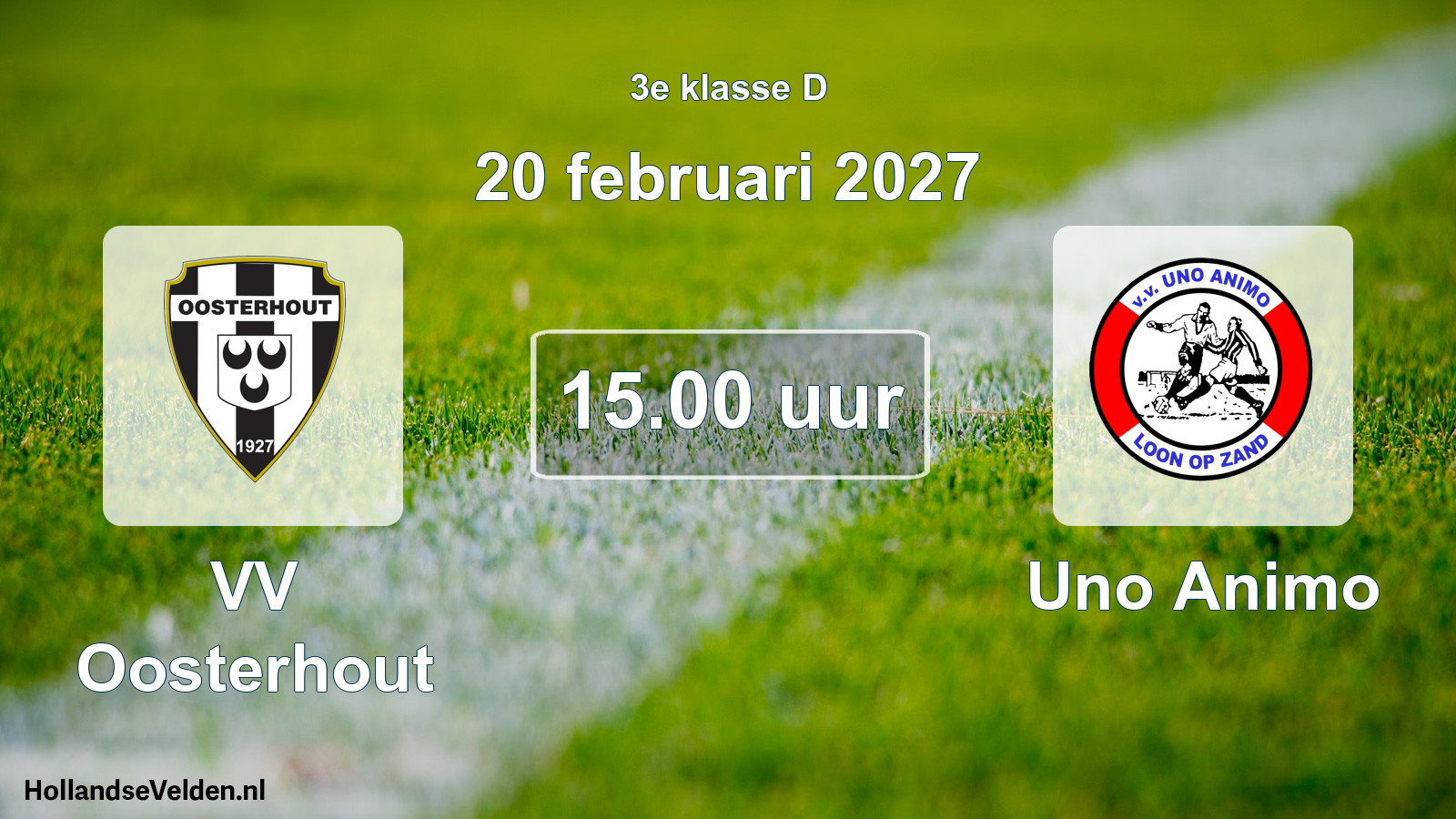 Geplande wedstrijd: VV Oosterhout - Uno Animo (20 februari 2027)