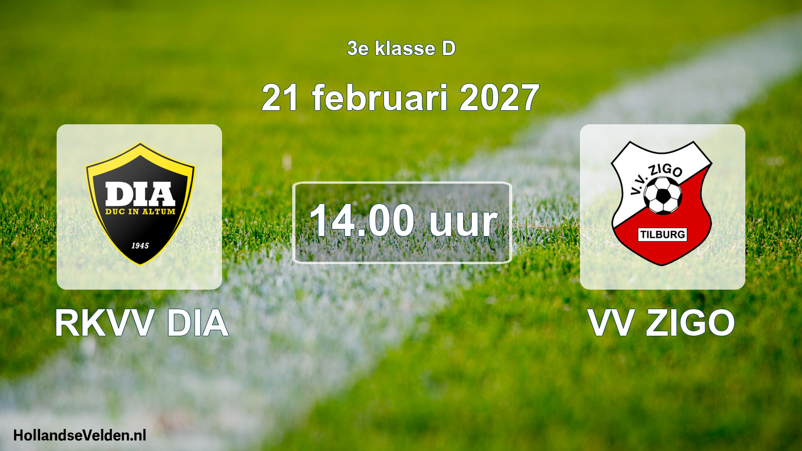 Geplande wedstrijd: RKVV DIA - VV ZIGO (21 februari 2027)