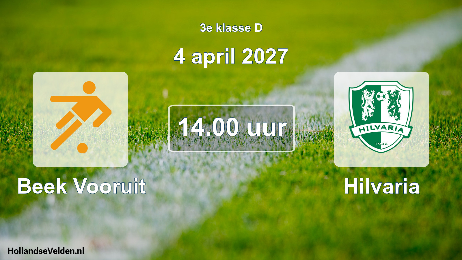 Geplande wedstrijd: Beek Vooruit - Hilvaria (4 april 2027)