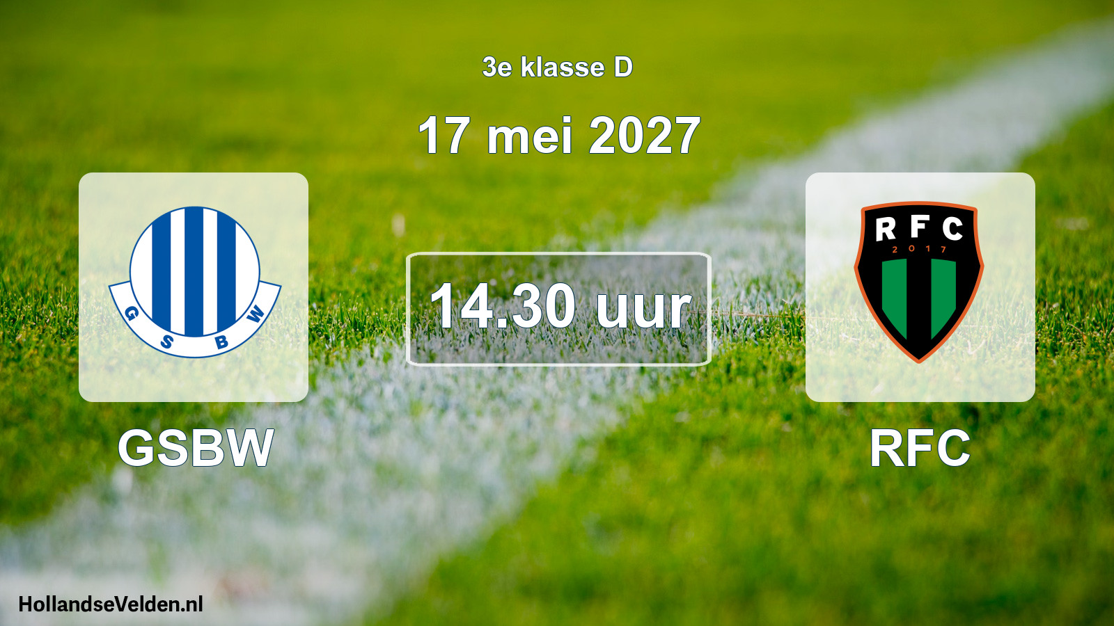 Geplande wedstrijd: GSBW - RFC (17 mei 2027)