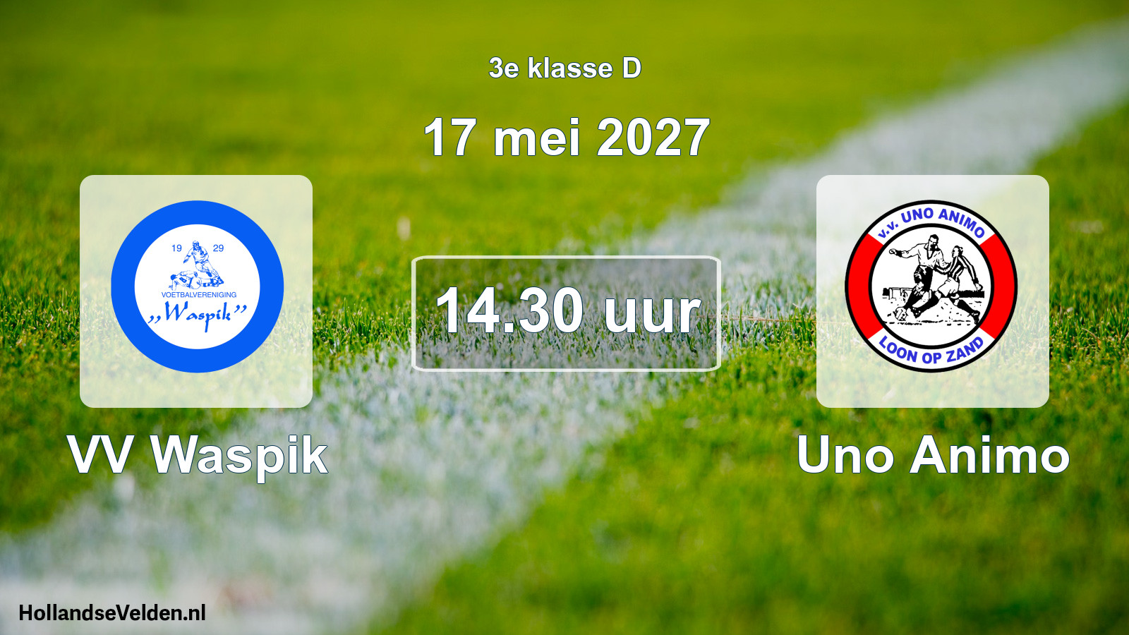 Geplande wedstrijd: VV Waspik - Uno Animo (17 mei 2027)