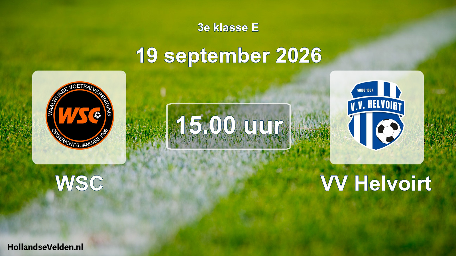 Geplande wedstrijd: WSC - VV Helvoirt (19 september 2026)