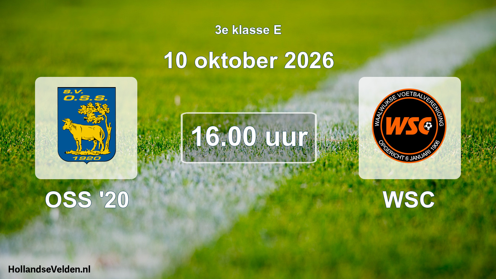 Scheduled Match: OSS '20 - WSC (10 October 2026)