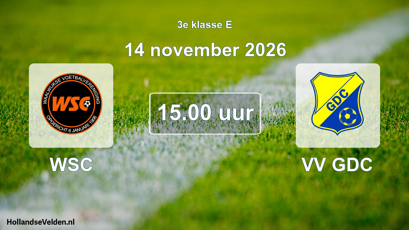 Scheduled Match: WSC - VV GDC (14 November 2026)