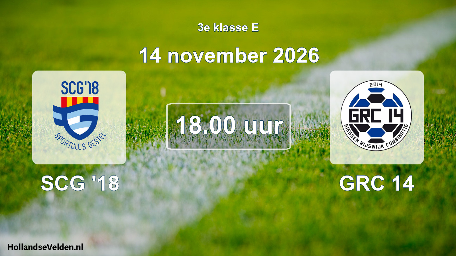 Geplande wedstrijd: SCG '18 - GRC 14 (14 november 2026)