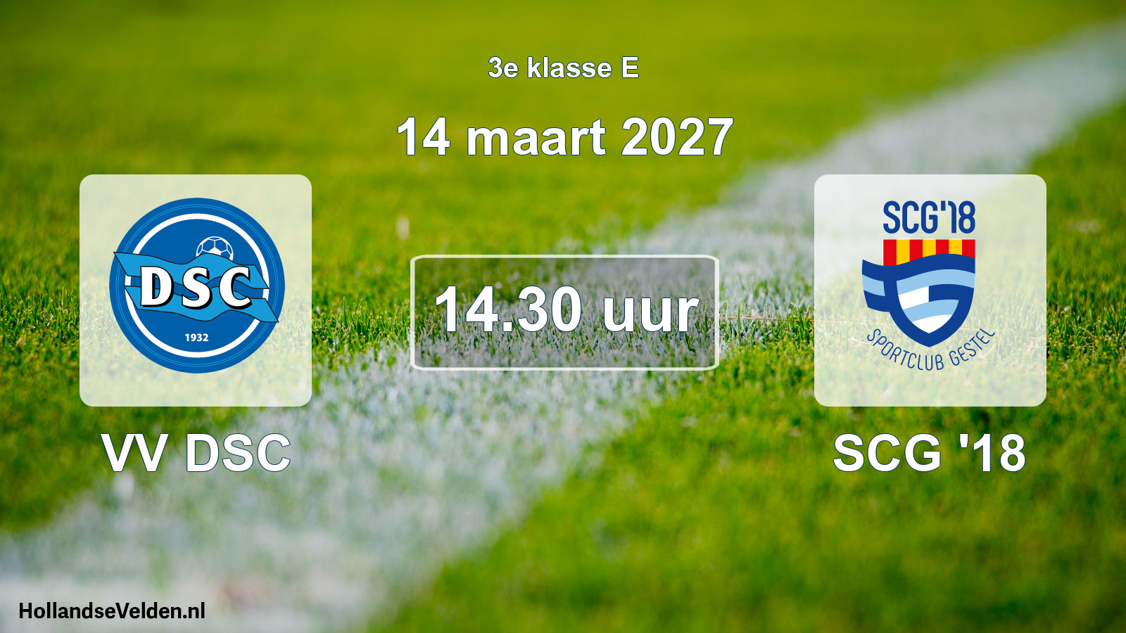Geplande wedstrijd: VV DSC - SCG '18 (14 maart 2027)