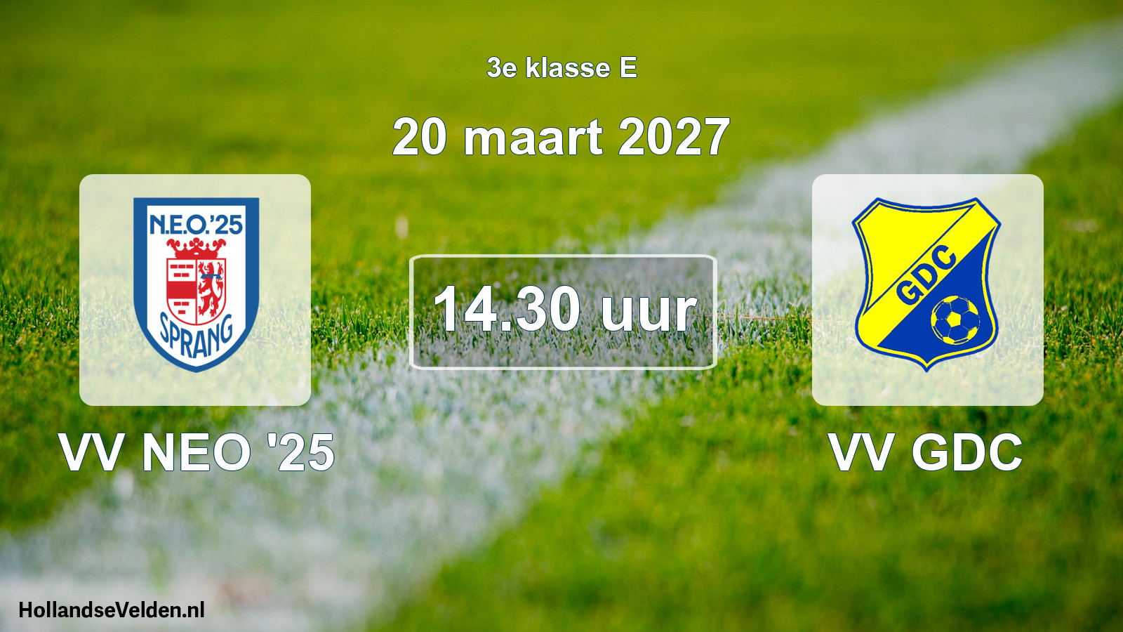 Geplande wedstrijd: VV NEO '25 - VV GDC (20 maart 2027)