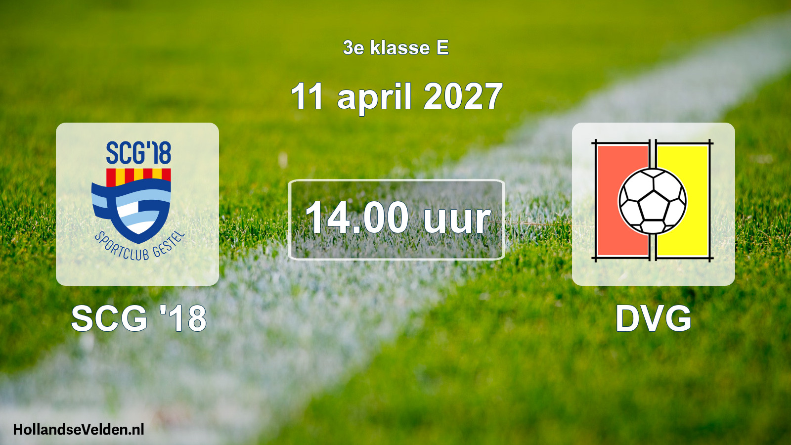 Geplande wedstrijd: SCG '18 - DVG (11 april 2027)