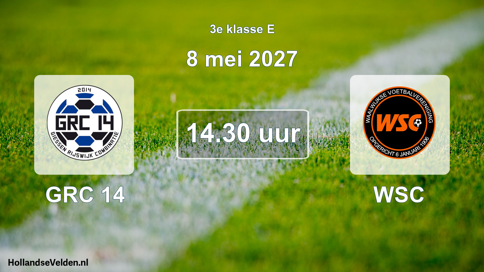 Geplande wedstrijd: GRC 14 - WSC (8 mei 2027)