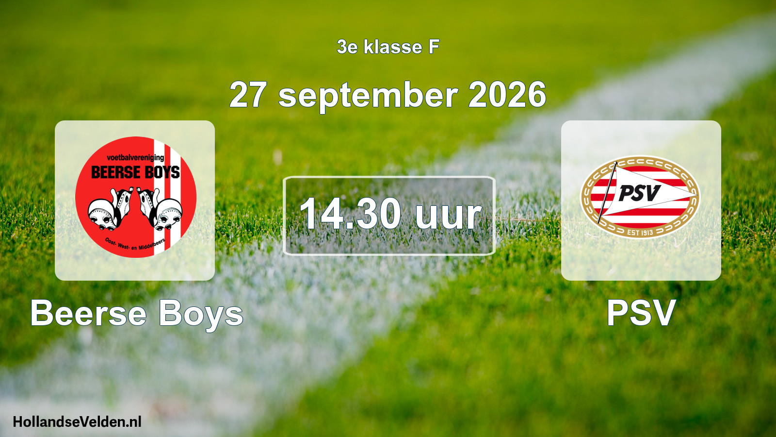 Geplande wedstrijd: Beerse Boys - PSV (27 september 2026)