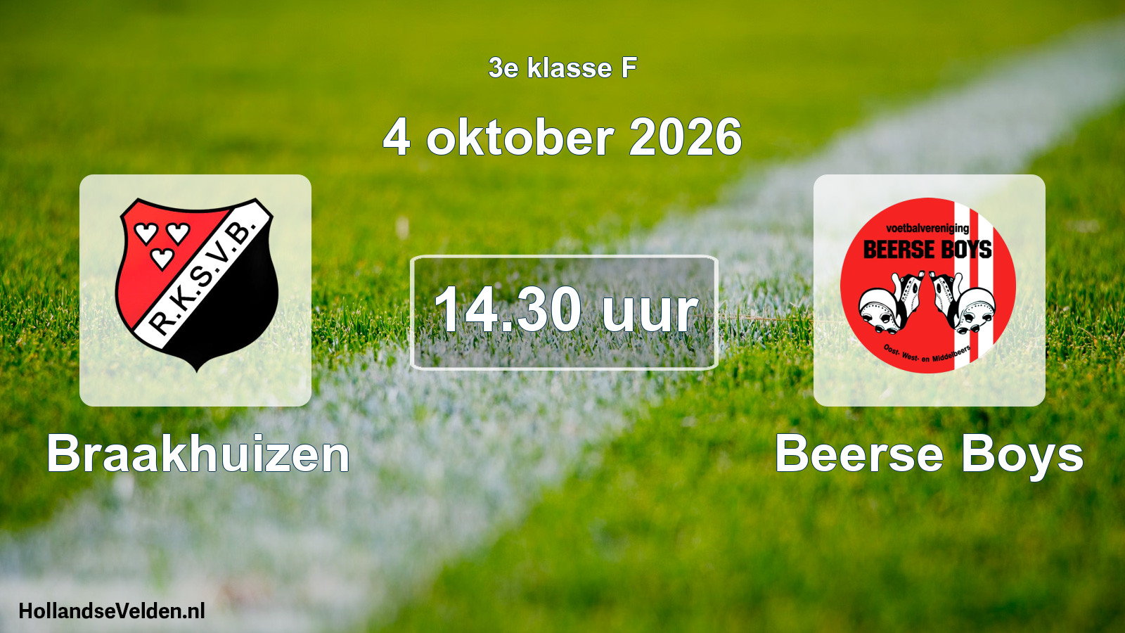 Geplande wedstrijd: Braakhuizen - Beerse Boys (4 oktober 2026)
