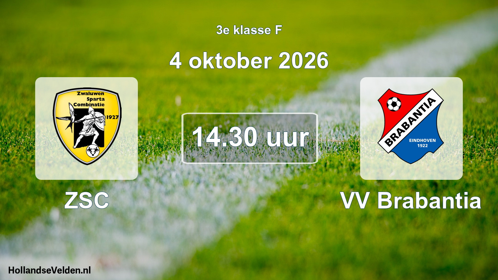 Geplande wedstrijd: ZSC - VV Brabantia (4 oktober 2026)