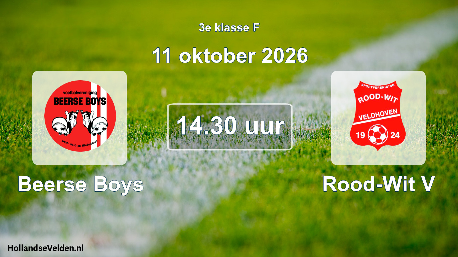 Geplande wedstrijd: Beerse Boys - Rood-Wit V (11 oktober 2026)