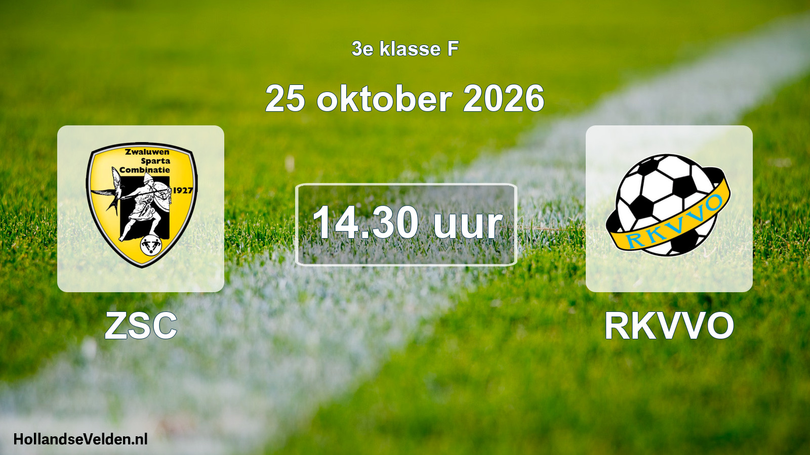 Geplande wedstrijd: ZSC - RKVVO (25 oktober 2026)