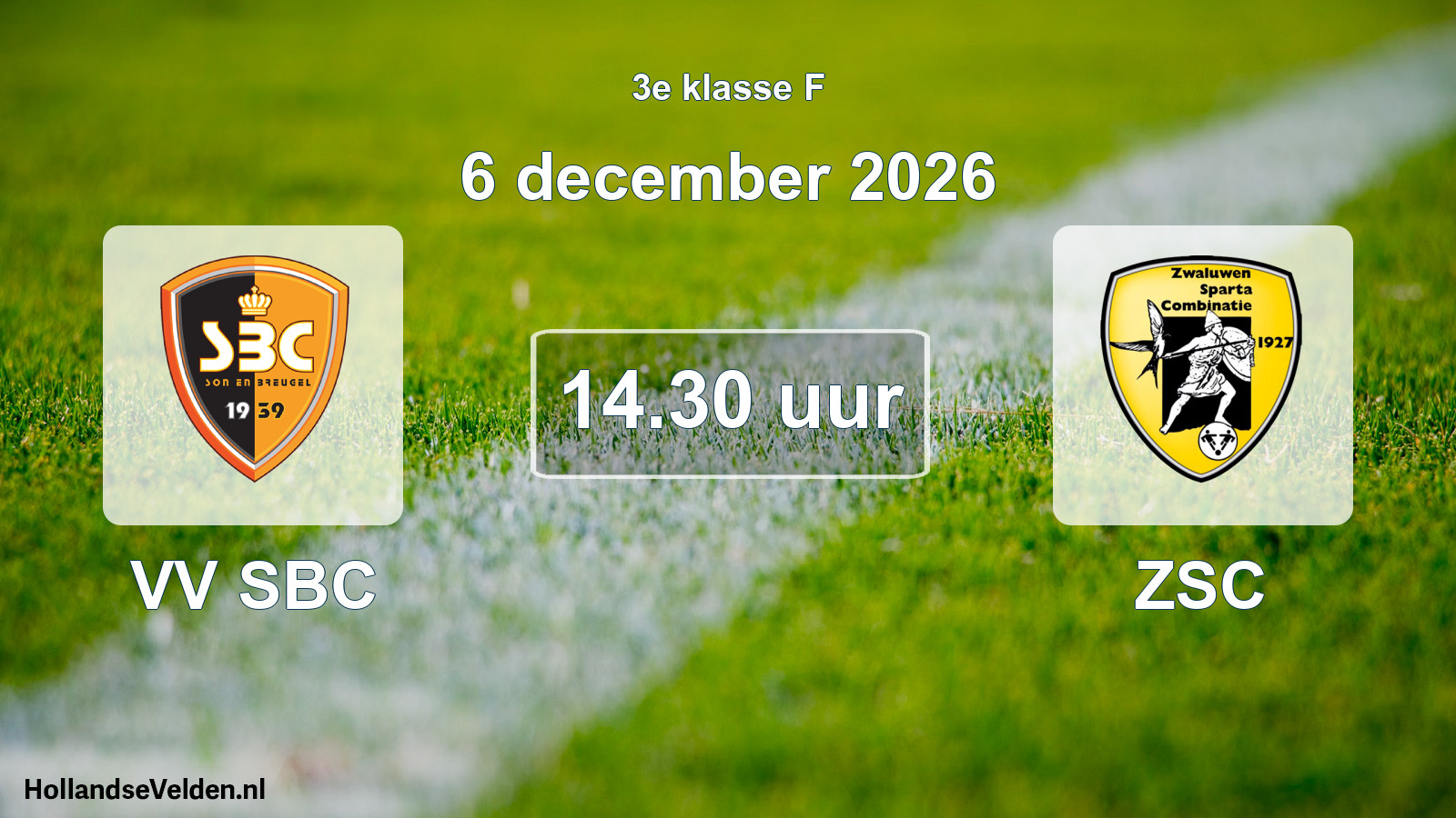 Scheduled Match: VV SBC - ZSC (6 December 2026)